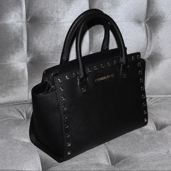 Michael Kors Studded Satchel Bag - Picture 1 of 14